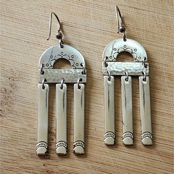 Brighton etched‎ and scrolled Dangle chandelier French wire earrings - Picture 5 of 8